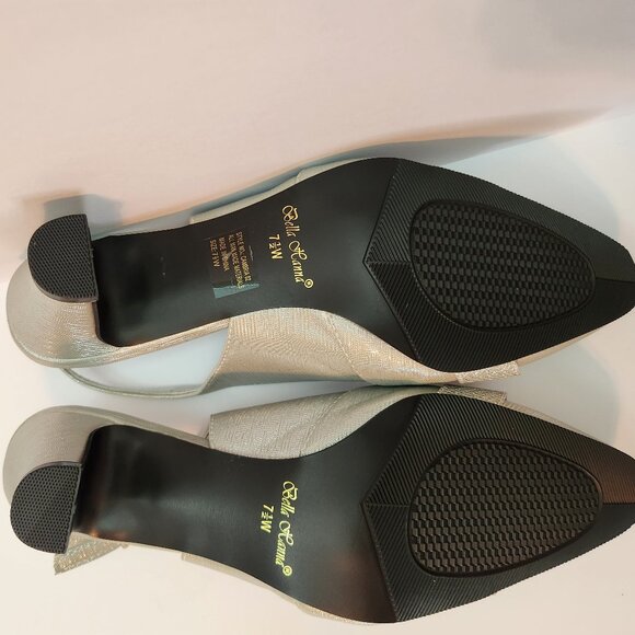 NWT  Enzo Romeo Cambria Women's Silver Sling Back Mid-Heeled Pointy Pumps, 7.5W - Picture 4 of 8